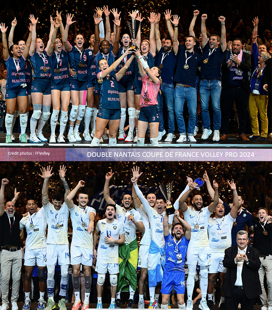 doublé nantais vainqueurs coupe de france volley 2024