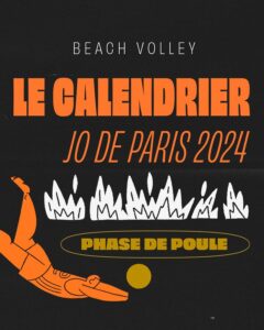 Calendrier Beach Volley JO 2024