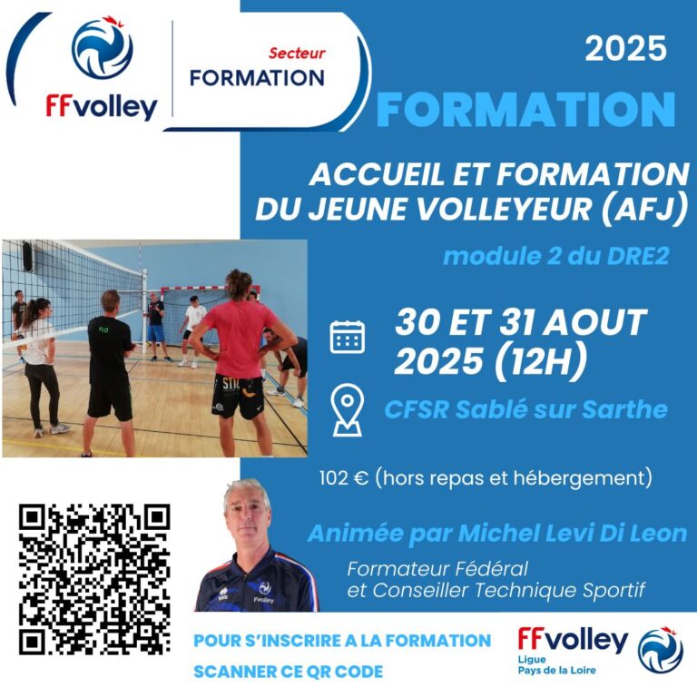 Formation Volley 2025 Accueil et Formation Jeune Volleyeur