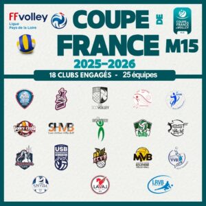 Clubs engages m15 Coupe de France volley Pays de la Loire 2025 2026