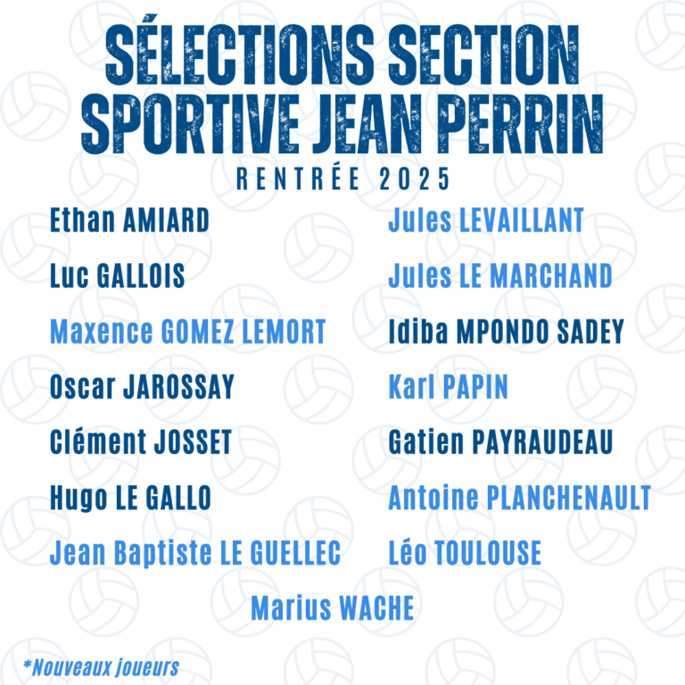 Effectif Section Jean Perrin Volley 2025 2026