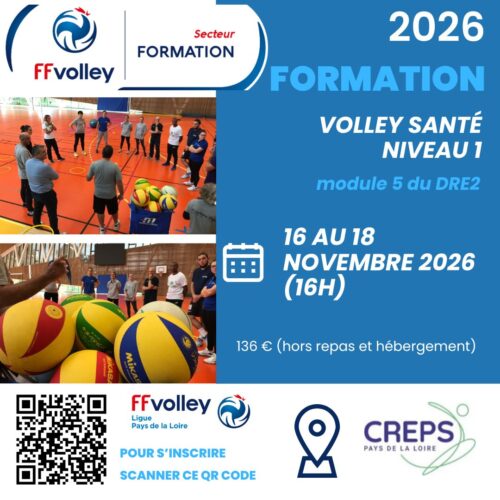 Formations Volley 2026 M5 DRE2 Volley Santé Niveau 1