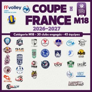 Clubs Pays de la Loire Coupe de France volley m18 2026 2027