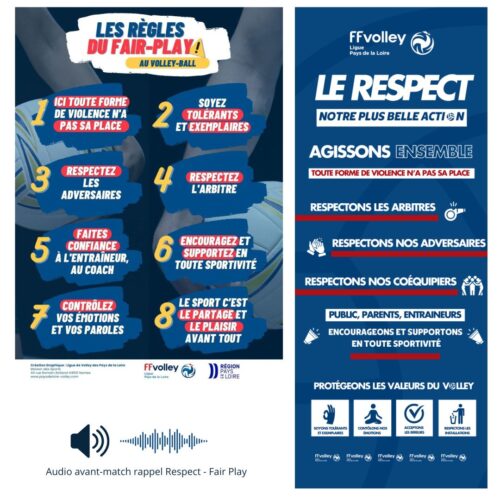 Comm début saison Ligue Volley Pays de la Loire Respect Fair-Play