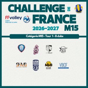 Clubs Challenge de France volley m15 Pays de la Loire 2026 2027