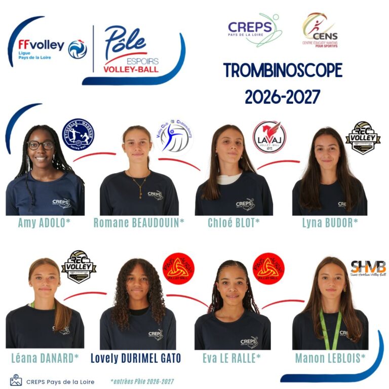 Pôle Espoirs féminin volley Pays de la Loire Trombinoscope 2026 1