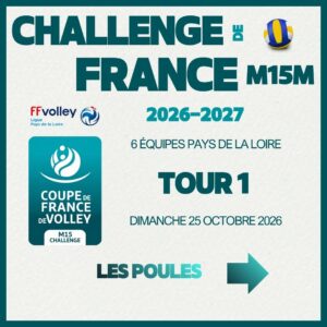 Tour 1 Challenge de France volley m15m Pays de la Loire 2026 2027