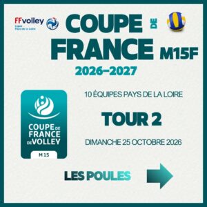 Tour 2 Coupe de France volley m15f Pays de la Loire 2026 2027